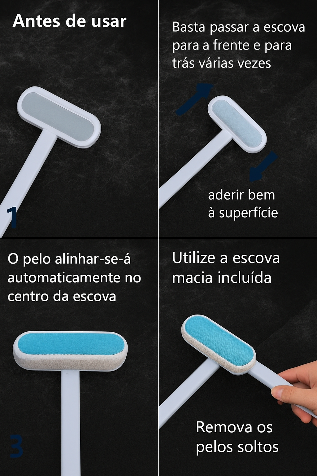 ✨ Escova anti-pêlos reutilizável – Especial para sofás e tecidos ✨