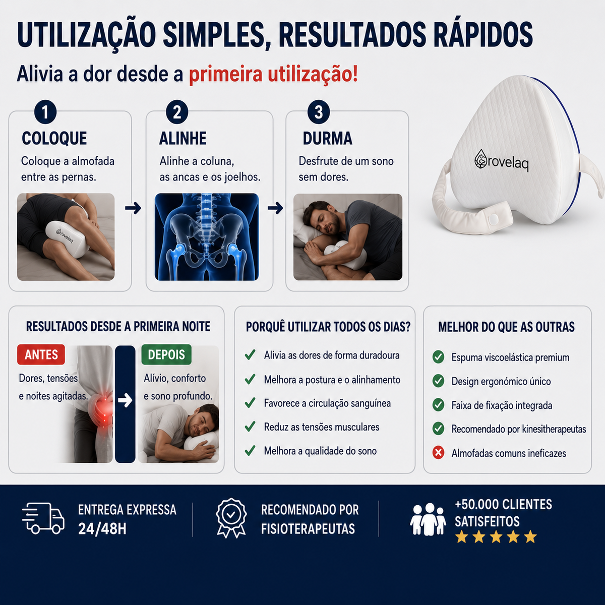 almofada para as pernas
