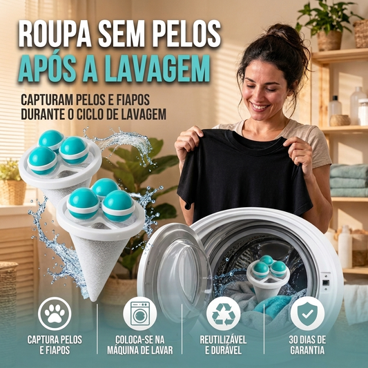 Kit de 2 Apanha-Pelos para Máquina de Lavar – Roupa Mais Limpa e Livre de Pelos