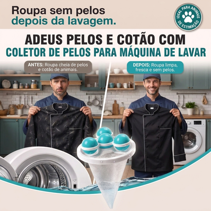 Kit de 2 Apanha-Pelos para Máquina de Lavar – Roupa Mais Limpa e Livre de Pelos