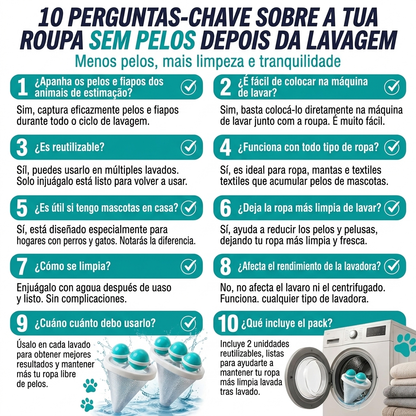 Kit de 2 Apanha-Pelos para Máquina de Lavar – Roupa Mais Limpa e Livre de Pelos